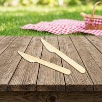 Ensemble de couverts jetables biodégradables en bambou pour voyage, extérieur et fête, avec logo personnalisé, vente en gros