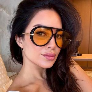 2025 Custom Logo Fashion <b>Retro</b> Personality <b>Sunglasses</b> UV400 Oversized Double Bridges Pilot <b>Sunglasses</b> Women - Product Image 1