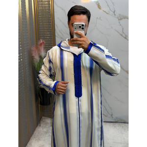 Luxury Handcrafted Moroccan Gabardine Jellaba For Men With Pants <b>Gift</b> Set Ideal Summer Breathable Lightweight Outfit - Product Image 3