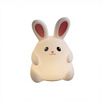 Lampe de chevet LED Lapin Mignon à Induction Rechargeable, Design Minimaliste Moderne, pour Chambre d'Enfant/Cadeau pour Couple