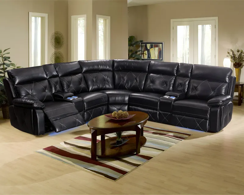 Moderne Hot Verkoop Goedkope Huismeubilair Woonkamer Bank Lederen Sectionele Sofa Set