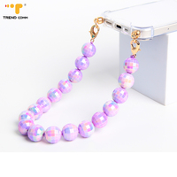 Tali Gantungan Ponsel Rantai Lanyard Akrilik Mutiara Multi Warna Aurora Disco Ball 32cm Custom 2026 untuk iPhone 16 Pro Max