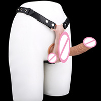 FAAK Harnais en cuir PU avec culotte vibrante en silicone et ouverture pour pénis, stimulateur clitoridien interne pour couples et jeux solo Sissy