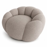 Chaise longue en velours moderne en forme de citrouille pour salon, chambre à coucher, villa