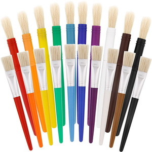 Xin Bowen spazzola di vendita calda 10 pz manico in plastica di colore setole testa piatta artista pennello pittura a olio <span class=keywords><strong>per</strong></span> bambini - Product Image 2