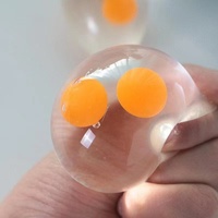 Mainan Telur Lentur Anti-Stres dari Karet Termoplastik Transparan yang Mirip Asli; Telur Dua Kuning untuk Melepas Stres; Desain Lambat Mengembang