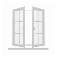 Fenêtres à battants en aluminium avec volets 36x60, verre trempé, cadre en alliage d'aluminium, isolation thermique