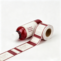 Bouteille ronde transparente en PET de 180 cc, couleur rouge vin, à col étroit, personnalisable avec étiquettes autocollantes imprimées, pour sérum liquide quotidien et matières premières.