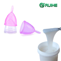 Copa menstrual de silicona líquida, transparente, grado médico, platino, 100%