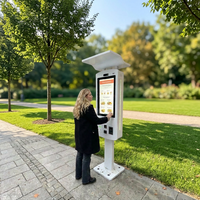 Kiosque tactile extérieur personnalisé, terminal libre-service sur pied avec boîtier métallique pour centre commercial, café