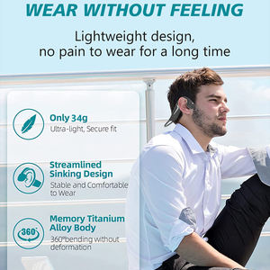 골전도 헤드폰 오픈 이어 BT 헤드셋 내장 마이크 IPX7 운동 체육관 달리기를위한 방수 무선 스포츠 헤드셋 - Product Image 4