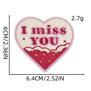 Nuevo parche termoadhesivo bordado de letras y corazón, en colores rojo y rosa, con diseño 'Nice Day' y 'Love', para decoración de ropa, sombreros y como regalo - Product Image 6