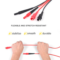 ETA4501F Fiche banane à pince crocodile cordon de test 4mm prise droite fil de connexion en silicone expérimental