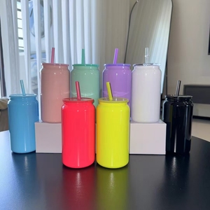 2025 Hotsale <span class=keywords><strong>natale</strong></span> nuovo Design personalizzato sublimazione lattine di vetro con coperchio e paglia - Product Image 1