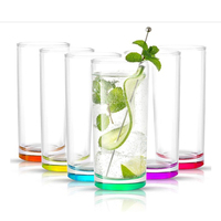 AIHPO9 Lot de 6 verres hauts Highball 11 oz en cristal sans plomb, pour cocktails, eau, Mojito et autres boissons