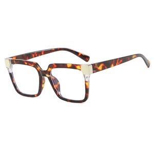 Los mejores marcos ópticos TR90 para mujeres y niñas, corte azul, marrón, Floral, cuadrado, Beige, bisagra de Metal, gafas, estilo de ordenador a la moda - Product Image 4