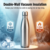 Botella de Agua con Aislamiento Térmico de Doble Pared de Acero Inoxidable, a Prueba de Fugas, con Forma de Cola, para Viajes, con Logotipo Grabado con Láser
