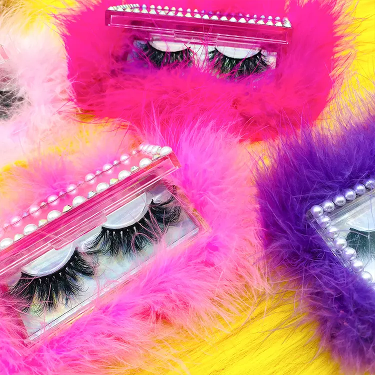 Sıcak satış yüksek kalite toptan 3d vizon Lashes net bant 25MM doğal manyetik yanlış Eyelashes