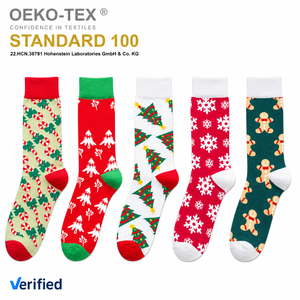 Chaussettes <span class=keywords><strong>de</strong></span> Noël personnalisées <span class=keywords><strong>de</strong></span> haute qualité avec logo OEM, en coton peigné, confortables, jacquard, pour le sport et l'hiver - Product Image 4