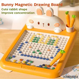 Tablero de dibujo magnético para niños, kits de cuentas, manualidades, juego de bolígrafo magnético