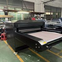 Machine de transfert thermique hydraulique grand format 100x120 à double station automatique pour motifs sur T-shirts, sweats à capuche, sacs et plus encore
