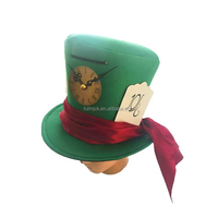 Chapeau de carnaval personnalisé Alice Green Mad Hatter unisexe pour adultes