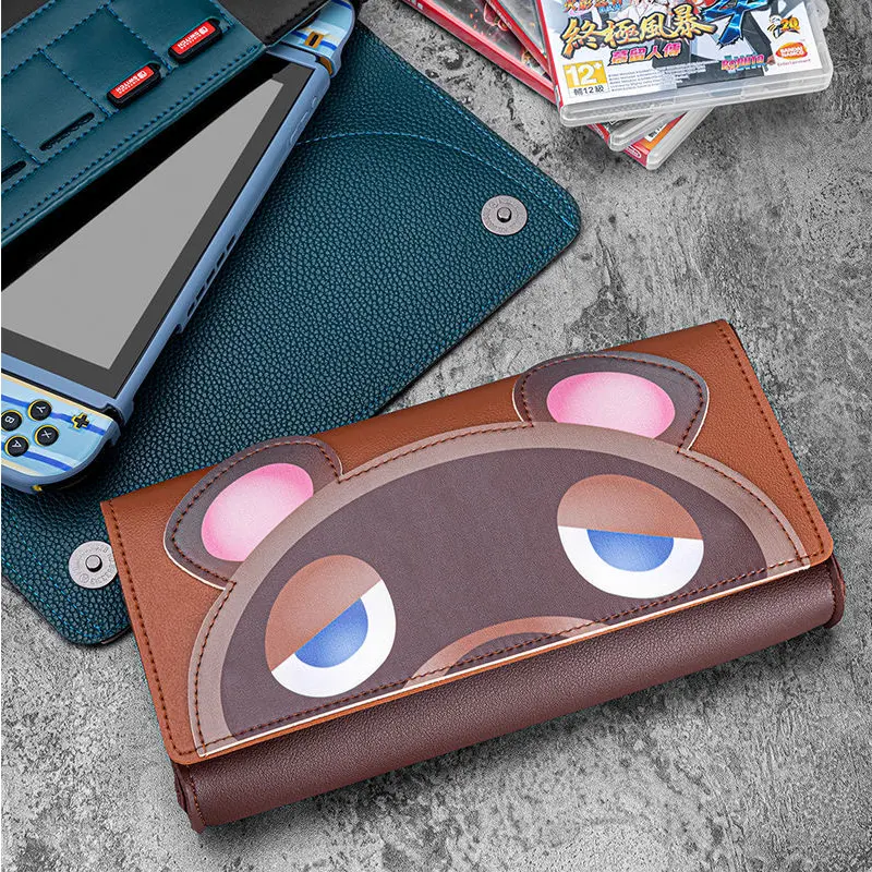 Exquisite Switch Carrying Case Portable Leather Clutch With Game Card Box Suitable For Nintendo Fans