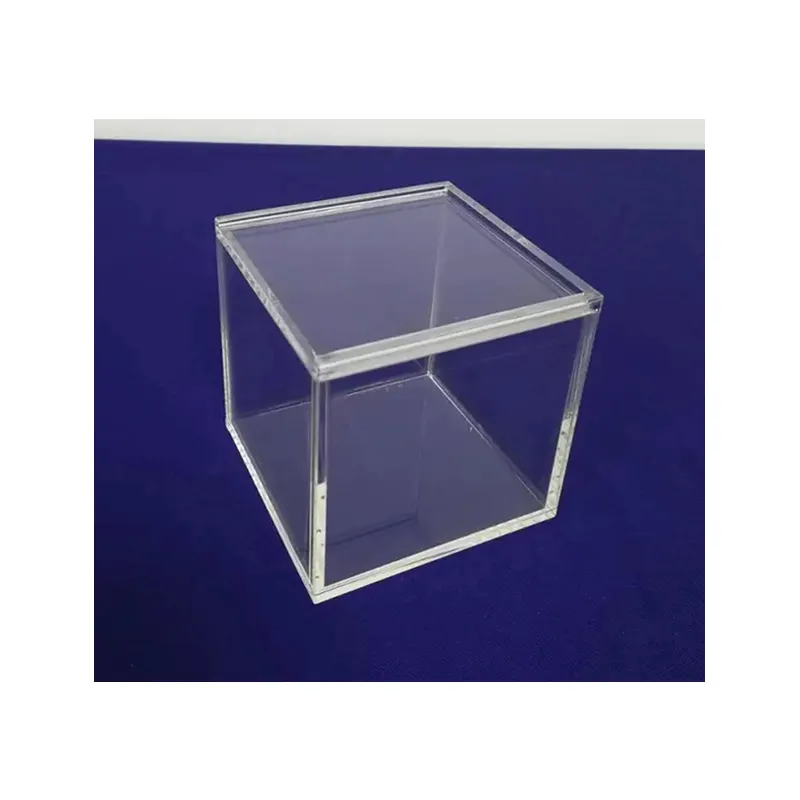 Cube en acrylique transparent boîte à couvercle coulissant boîte-cadeau en acrylique carré avec couvercle coulissant boîte de rangement en acrylique transparent avec couvercle coulissant
