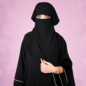 Khimar Niqab mujeres musulmanas bufandas étnicas instantánea media cara cubierta completa velos de oración para Modesto musulmán ropa islámica Hijabs - Product Image 1