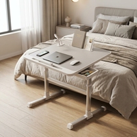 Nouvelle arrivée : Bureau d'ordinateur pliable pour lit, support pour ordinateur portable réglable en hauteur, table portable avec tiroir pour la maison, le bureau et les études