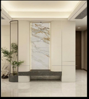 Feuille de PVC multi-usages effet marbre UV pour panneau mural, décoration de meubles