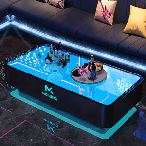 Fabricante Comercial <span class=keywords><strong>Bar</strong></span> Muebles Personalizar Tamaño Logo Discoteca Karaoke Iluminado Acero Inoxidable Vidrio Templado Led Mesa - Product Image 3