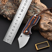Couteau pliant portable de haute qualité pour camping expédition en plein air lame en acier inoxydable super tranchante personnalisable bois OEM bricolage