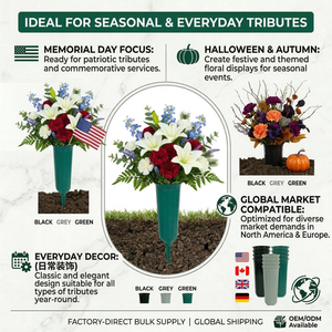 Custom Plastic Grave <strong>Vase</strong> with Ground Spike Stackable Funeral <strong>Memorial</strong> <strong>Vase</strong> Outdoor UV Resistant Spiked <strong>Vase</strong> - Product Image 4