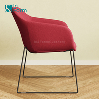 Fauteuil design haut de gamme Fauteuil polyvalent Réunion de bureau Espace de travail collaboratif Chaise de personnel avec base de traîneau en métal