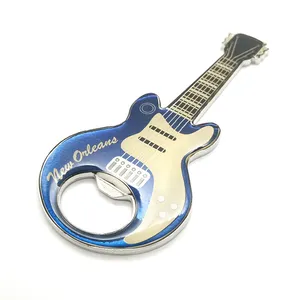 Bán Sỉ Dụng Cụ Mở Chai Bằng Thép Không Gỉ Cho Đàn Guitar Móc Khóa Nam Châm Tủ Lạnh Logo Tùy Chỉnh Dụng Cụ Mở Chai Trống Để Thăng Hoa