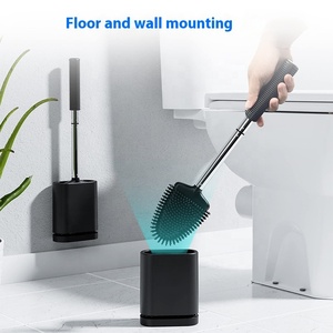 Nouvel ensemble de <span class=keywords><strong>brosse</strong></span> de toilette en Silicone mural accessoire de salle de bain sans poinçon pour salon <span class=keywords><strong>brosse</strong></span> de toilette en silicone - Product Image 5