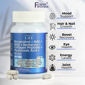 Capsules NAD + Resvératrol NAD + Berbérine Acide Hyaluronique Biotine Raisin et Myrtille + Peptides de Collagène NAD + Capsules - Product Image 2