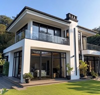 Ventanas Abatibles de Aluminio con Marco Negro, Diseño Clásico de Patio Francés para Proyectos de Villas Europeas, Vidrio Moderno para Dormitorios