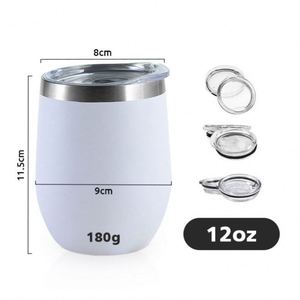 Design Custom Logo <b>Gift</b> 12oz Stainless Steel Insulated Powder Coated Sublimation Egg Shape Thermal Cup Coffee Mug - Product Image 5