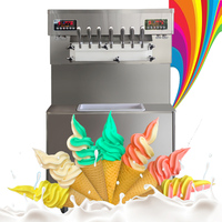 Nouvelle machine à crème glacée certifiée CE 150L haute productivité avec yaourt et chocolat, 7 saveurs, glace molle et refroidisseur rapide