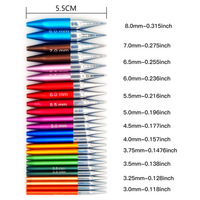 Kit d'aiguilles à tricoter circulaires en acier inoxydable avec manchon détachable bleu, câble interchangeable, outil de crochet pour pulls et projets DIY