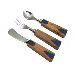 Mini cuillère en acier galvanisé, poignée multicolore, ensemble de couverts à fromage, ensemble de couverts, brillant, personnalisé, métal, acier inoxydable, hôtel - Product Image 4