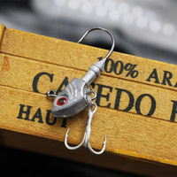 Tête de jig pour swimbait avec yeux de poisson colorés, hameçon ultra-affûté en acier inoxydable pour la pêche à la mouche en eau douce en rivière