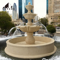 Fontaine de jardin en granit de grande taille QUYANG, fontaine extérieure en marbre pour la cour avant