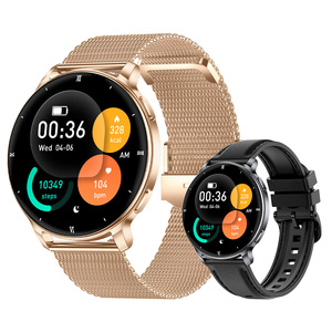 Montre connectée pour femmes avec écran AMOLED pour appels Bluetooth, suivi des calories, multisports, compatible Android - Étanche IP68 HW062 - Product Image 1