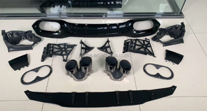 Difusor Trasero Negro PP con Puntas de Escape + Soportes para <span class=keywords><strong>Mercedes</strong></span> Benz Clase A W177 <span class=keywords><strong>A180</strong></span> A200 A160 A250 A35 A45 <span class=keywords><strong>AMG</strong></span> Sedán 2020+ - Product Image 4