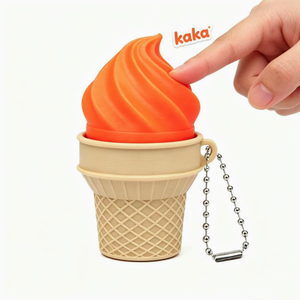 Novedades: Llavero de PVC con diseño de <span class=keywords><strong>anime</strong></span> impreso en 3D, juguete antiestrés con sonido de helado para niños y adultos - Product Image 6