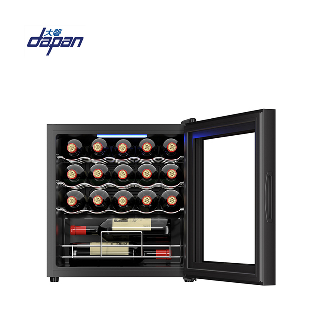 Countertop Mini Wine Cooler Glass Door Refrigerator 19 Bottles Table Top Light square Small Stand up Wine Fridge with Compressor