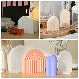 Stampi in Silicone per Candele 3D ad Arco Semicircolare in Acrilico, Forma a Porta Rigata, Decorazione Artistica per la Casa, Stampi in Silicone per Candele Geometriche - Product Image 4
